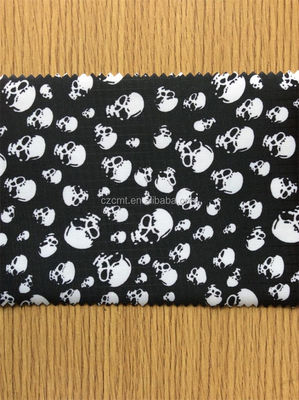 100% Polyester Black and White Skeleton Printing Oxford Fabric