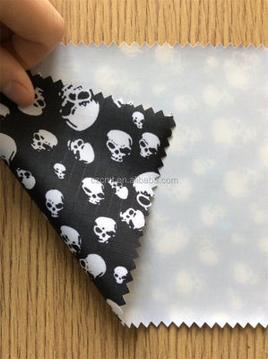 100% Polyester Black and White Skeleton Printing Oxford Fabric