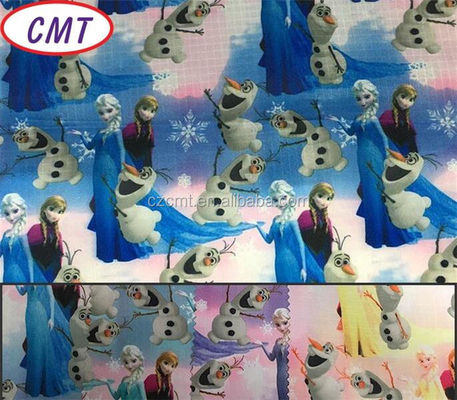 Popular 210D Waterproof Frozen Printed Polyester Oxford Fabric for School Bag