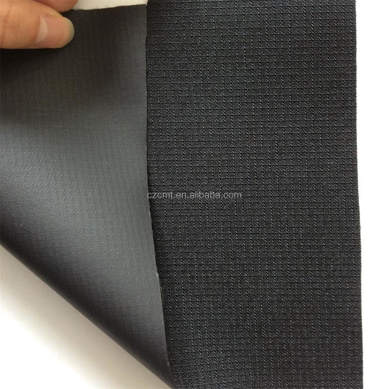 Plain Style 58/60&quot; DTY 100% Polyester Oxford Fabric Black Ripstop 600D PVC Coated