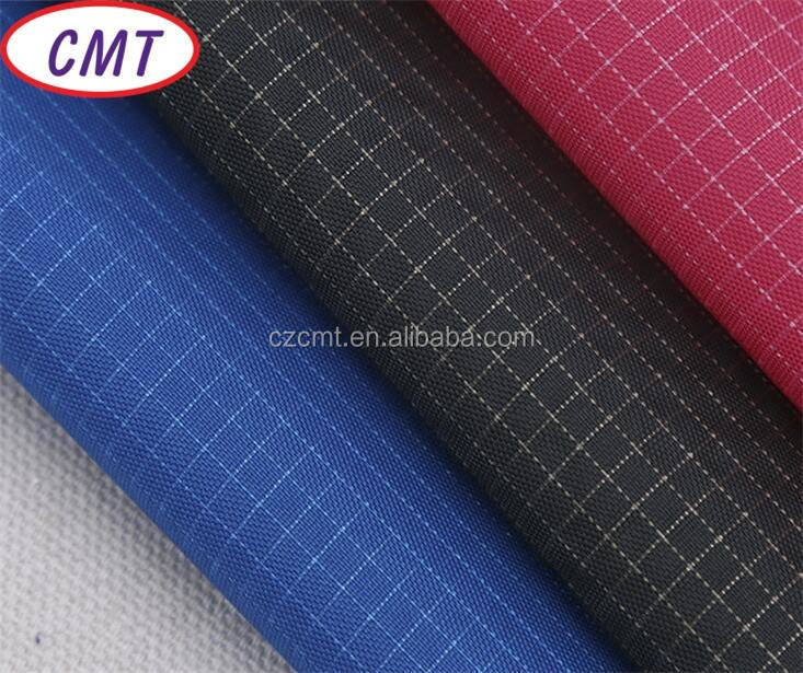 200D PU Coated Double Colors Waterproof Grid Nylon Oxford Fabric with Customized Color